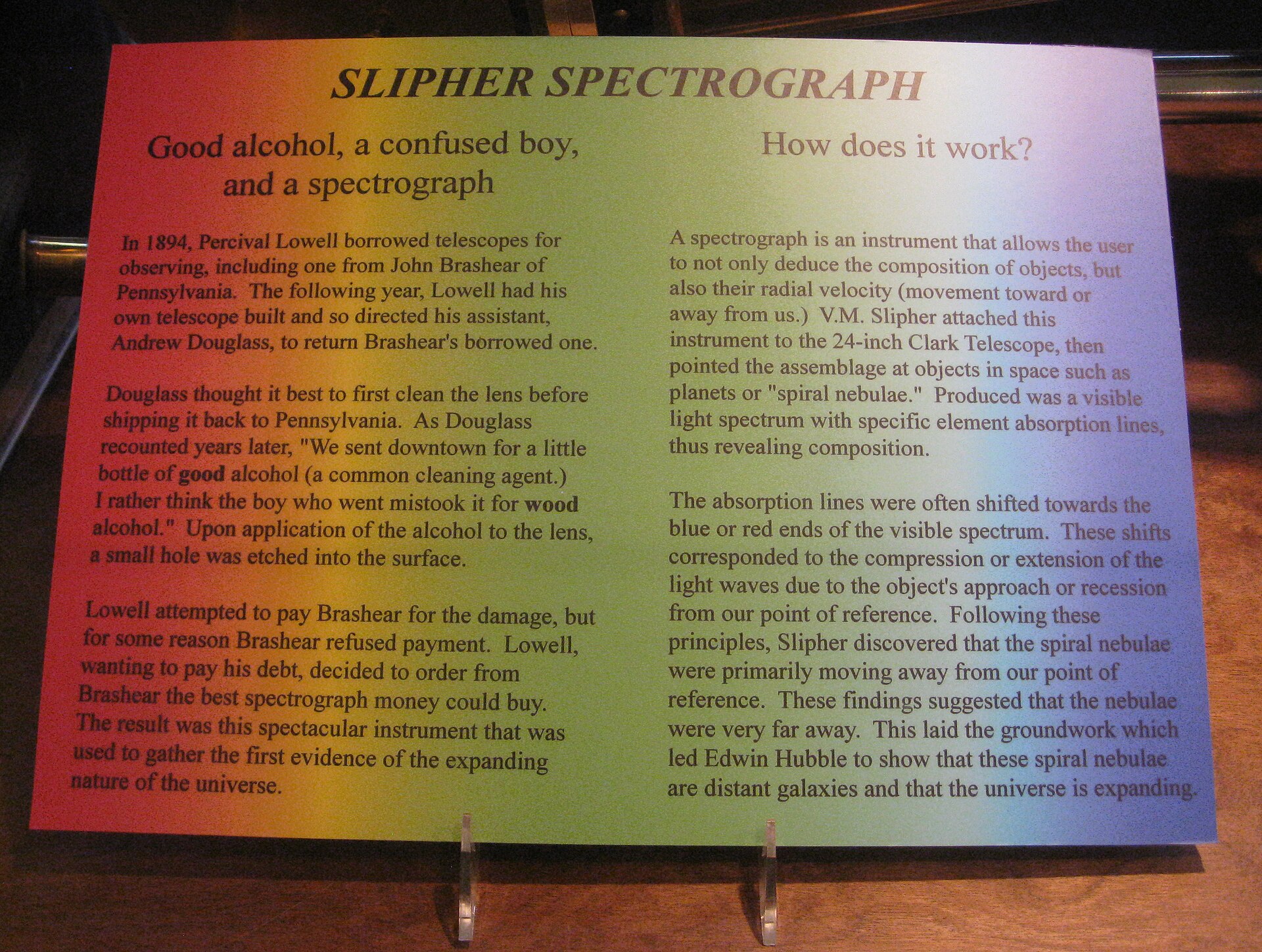 Slipher spectrograph measured expanding universe - Flickr - brewbooks